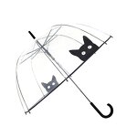 Stick Umbrella Manufacturer - Large Canopy Transparent Dome Coverage with Reflective Strip J Hook Handle Outdoor Clear