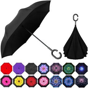 Stick Umbrella Manufacturer - Uv with J Hook Handle 50in Wind Proof Travel Size Compact