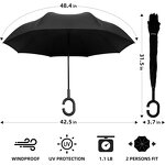 Stick Umbrella Manufacturer - Uv with J Hook Handle 50in Wind Proof Travel Size Compact