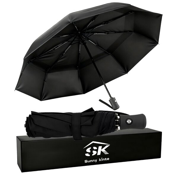 Travel Umbrella Manufacturer - Free Sample Custom Logo Promotional 3 Folding Pongee Outdoor Foldable Rain