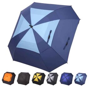 Golf Umbrella Manufacturer - OEM 54 62 68 Inch RPET Square Double Layers Vent Recycled