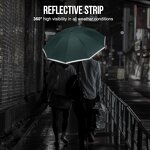 LED Umbrella Manufacturer - 23-Inch Compact Travel Automatic Open & Close Folding with 8 Ribs Reflective Cloth Strip