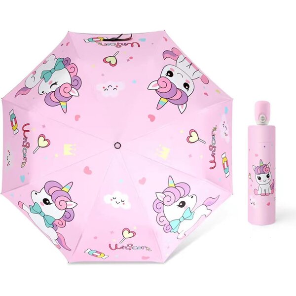 Folding Umbrella Manufacturer - 2025 Vinyl Folding Automatic HelloKitty UV Protection Sunny Rainy Dual-use Compact Portable for Girls
