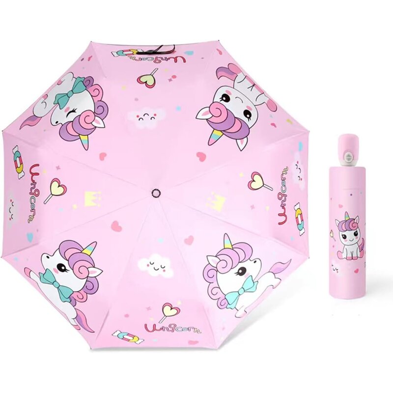 Folding Umbrella Manufacturer - 2025 Vinyl Folding Automatic HelloKitty UV Protection Sunny Rainy Dual-use Compact Portable for Girls