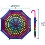 Children's Umbrella Manufacturer - Polka Dot Rainbow Straight Bone Rainproof Canopy and Curved Handle for Easy Hanging