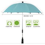 Stroller Umbrella Manufacturer - UV Protected 19-inch Steerable Straight X7 6/8 Ribs with Manual Control Modern Clamp