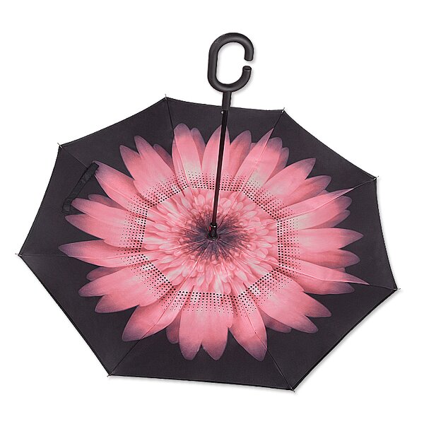 Reverse Umbrella Manufacturer - OEM Promotional Beautiful Inside Out UV Blocking Branded with Logo C Handle for Women