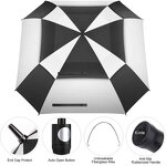 Golf Umbrella Manufacturer - OEM 54 62 68 Inch RPET Square Double Layers Vent Recycled