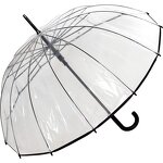 Straight Umbrella Manufacturer - Wholesale Semi Automatic POE PVC Clear Transparent for the Rain 16 Ribs
