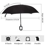 Reverse Umbrella Manufacturer - OEM Promotional Beautiful Inside Out UV Blocking Branded with Logo C Handle for Women