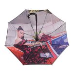 Stick Umbrella Manufacturer - 23Inch UK Walking Style Double Layer Inside Customized Picture Printing