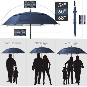 Golf Umbrella Manufacturer - 2025 30-Inch Waterproof with Double Canopy for Golf Enthusiasts