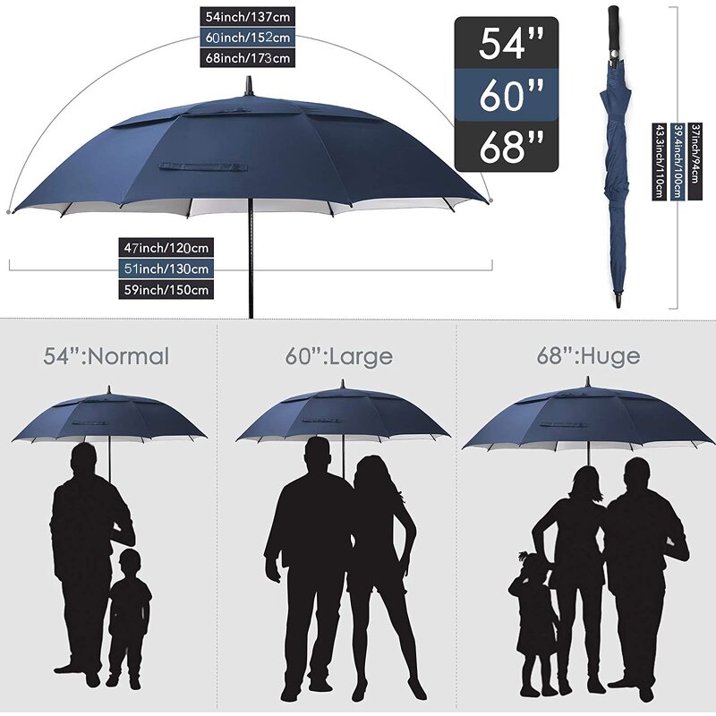 Golf Umbrella Manufacturer - 2025 30-Inch Waterproof with Double Canopy for Golf Enthusiasts