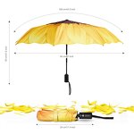 Folding Umbrella Manufacturer - 21" Full Auto 3 Folding Airtel Customized Flower Shape Sunflower for Lady