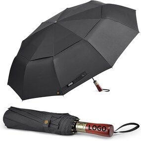 Umbrella Manufacturer - Guangzhou High End Wooden Handle Print Big Size with Custom Logo