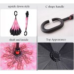 Reverse Umbrella Manufacturer - Custom Inside Out C Shape Handle Reverse Printing with Flower Pattern Print
