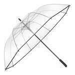 Straight Umbrella Manufacturer - 23-Inch 8K Plastic Handle with PVC Cover Custom Printed Logo Transparent Dome Clear