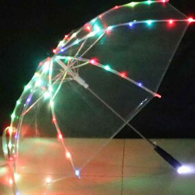 LED Umbrella Manufacturer - Cute Adults Real Star Flashing Transparent Christmas Tree with LED Lights