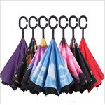 Reverse Umbrella Manufacturer - Accept Custom Full Print 23 Inch 8 Panels Manual Open Inverted with C Shape Handle