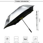 Golf Umbrella Manufacturer - MOQ 50 with Marker Bright Silver 62 in Customizable with Logo