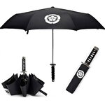 Samurai Umbrella Manufacturer - Chinese Supplier Custom Foldable Minimalist Iron Tube Metal Frame Rain Black Samurai Sword