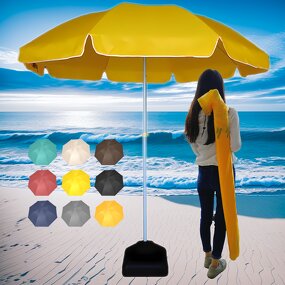 Beach Umbrella Manufacturer - Promotion Yellow Color High Quality Custom Commercial Print 2*2 Meters Outdoor Big