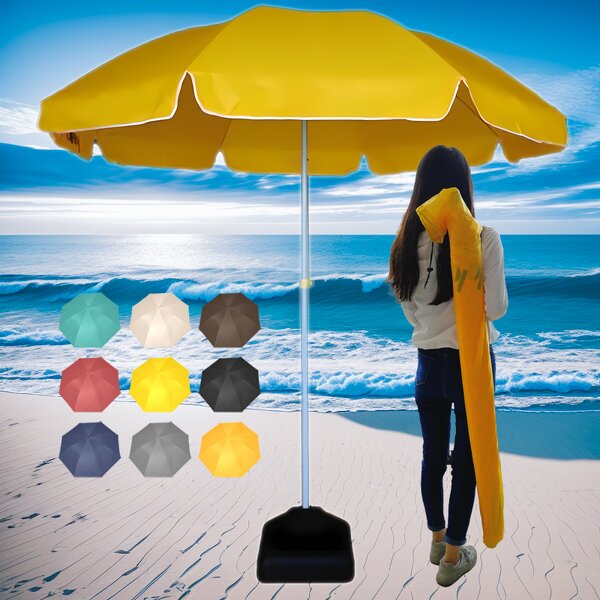 Beach Umbrella Manufacturer - Promotion Yellow Color High Quality Custom Commercial Print 2*2 Meters Outdoor Big