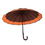 Stick Umbrella Manufacturer - Standard Size Semi Automatic Open 23inch Korean Popular Wooden Handle Designer 16 Ribs