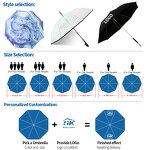 Reverse Umbrella Manufacturer - Compact Auto Wind-Proof Travel Size with Manual Control Double Layer C-Handle Straight Style