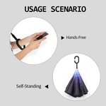 Reverse Umbrella Manufacturer - New Product Customized Creative Hands-Free C-Shaped Handle Double-Layer Straight Inverted