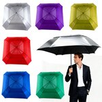 Golf Umbrella Manufacturer - MOQ 50 with Marker Bright Silver 62 in Customizable with Logo