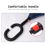 Reverse Umbrella Manufacturer - OEM New Creative Custom Printing 23 Inch Hook C Handle Self-standing Double Layer Windproof Inverted