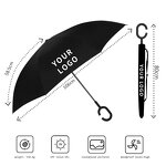 Reverse Umbrella Manufacturer - New Product Customized Creative Hands-Free C-Shaped Handle Double-Layer Straight Inverted