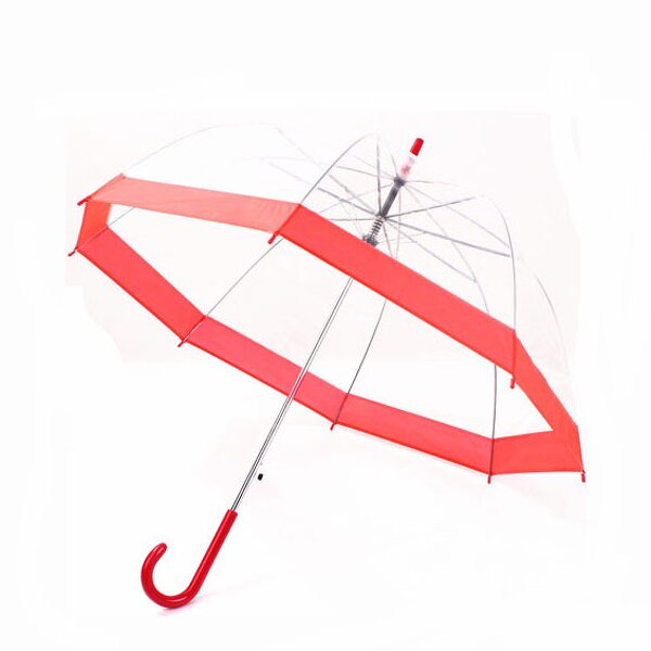 Umbrella Manufacturer - Manual 23" Dome Solid Red Edge Coated Japanese Transparent Custom