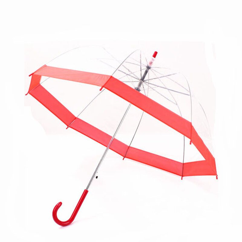 Umbrella Manufacturer - Manual 23" Dome Solid Red Edge Coated Japanese Transparent Custom