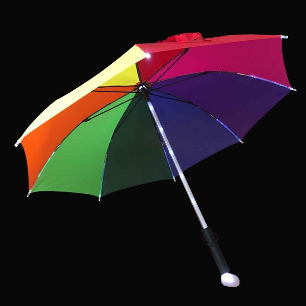 LED Umbrella Manufacturer - 23 Inch Manual Open Straight with LED Flashlight Transparent 7 Colors Changing