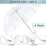 Wedding Umbrella Manufacturer - Wholesale Custom Clear Transparent Windproof Outdoor with Semi-Automatic J Handle