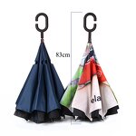 Reverse Umbrella Manufacturer - Accept Custom Full Print 23 Inch 8 Panels Manual Open Inverted with C Shape Handle