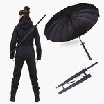 Samurai Umbrella Manufacturer - 2024 Promotional Katana 8 16 24 Rib Japanese Samurai Sword Black Navy Red White