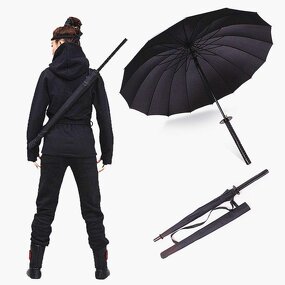 Samurai Umbrella Manufacturer - 2024 Promotional Katana 8 16 24 Rib Japanese Samurai Sword Black Navy Red White