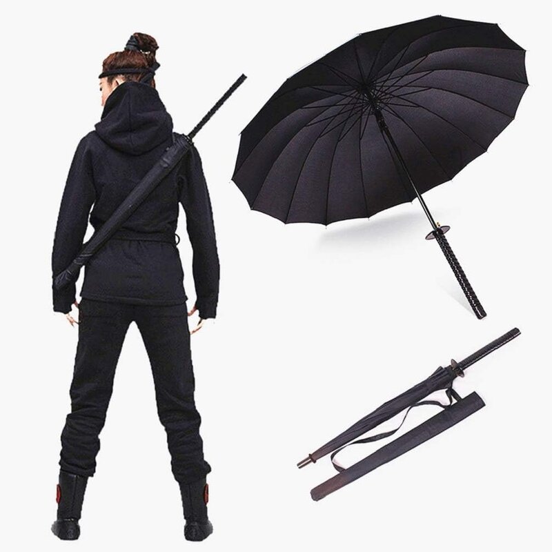 Samurai Umbrella Manufacturer - 2024 Promotional Katana 8 16 24 Rib Japanese Samurai Sword Black Navy Red White