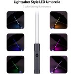 LED Umbrella Manufacturer - 23 Inch Manual Open Straight with LED Flashlight Transparent 7 Colors Changing