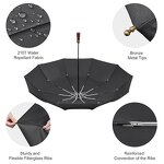 Umbrella Manufacturer - Guangzhou High End Wooden Handle Print Big Size with Custom Logo