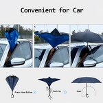 Reverse Umbrella Manufacturer - New Product Customized Creative Hands-Free C-Shaped Handle Double-Layer Straight Inverted