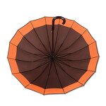 Stick Umbrella Manufacturer - Standard Size Semi Automatic Open 23inch Korean Popular Wooden Handle Designer 16 Ribs