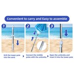 Beach Umbrella Manufacturer - Wholesale Custom Cheap Promotional UV Protection Blue Portable Outdoor with Logo Prints