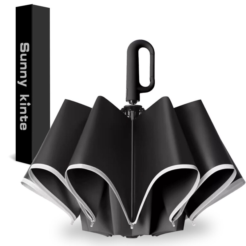 Folding Umbrella Manufacturer - Creative Automatic Reverse Inverted for Men Women Reflective Windproof