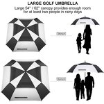 Golf Umbrella Manufacturer - Double Layer Custom Logo 27" Printed Windproof 60 Inch Square