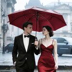 Golf Umbrella Manufacturer - Red with Sleeve with Strap Fully Customized 64 Inch