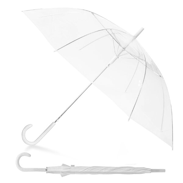 Wedding Umbrella Manufacturer - Wholesale Custom Clear Transparent Windproof Outdoor with Semi-Automatic J Handle